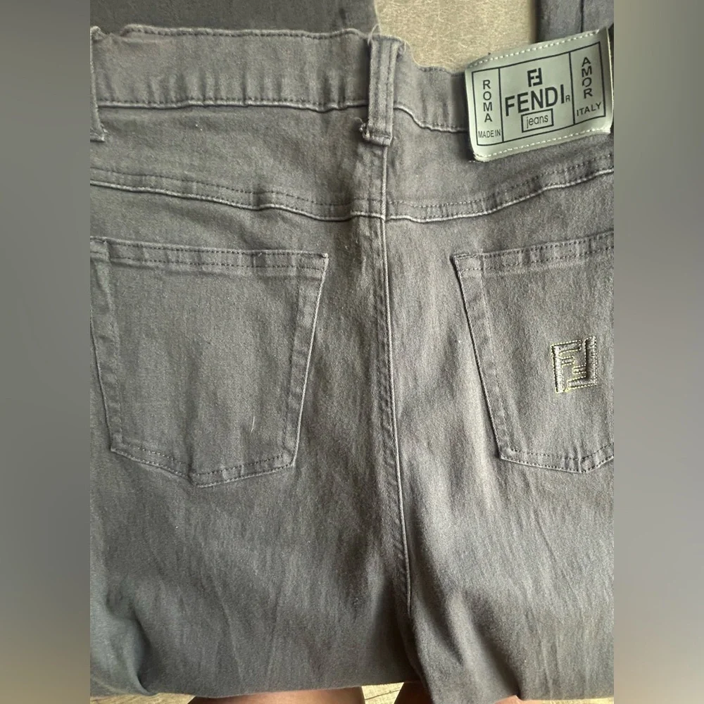Gray Denim Fendi Pants - Picture 2 of 4